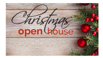sign for Christmas Open House