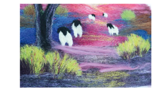 scene with needle felting